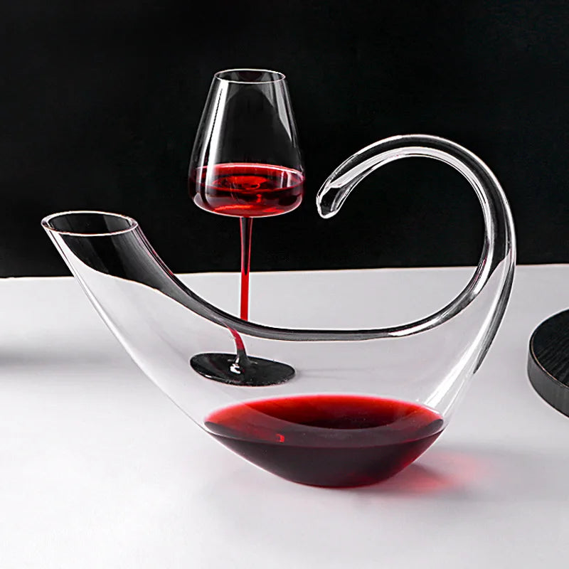 Stock High Quality Glass Red Wine Decanter-Handmade Eco-Friendly 1500ml Capacity Modern Design Custom Logo Option for Business