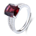 4.6CT Luxury Red Garnet Gemstone Ring in 925 Sterling Silver GRA Certified Moissanite for Weddings Fine Bridal Jewelry