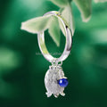 Lotus Fun Real 925 Sterling Silver Natural Lapis Gemstone Creative Vintage Fine Jewelry Fresh Redbud Bell Flower Rings for Women MegaBDM