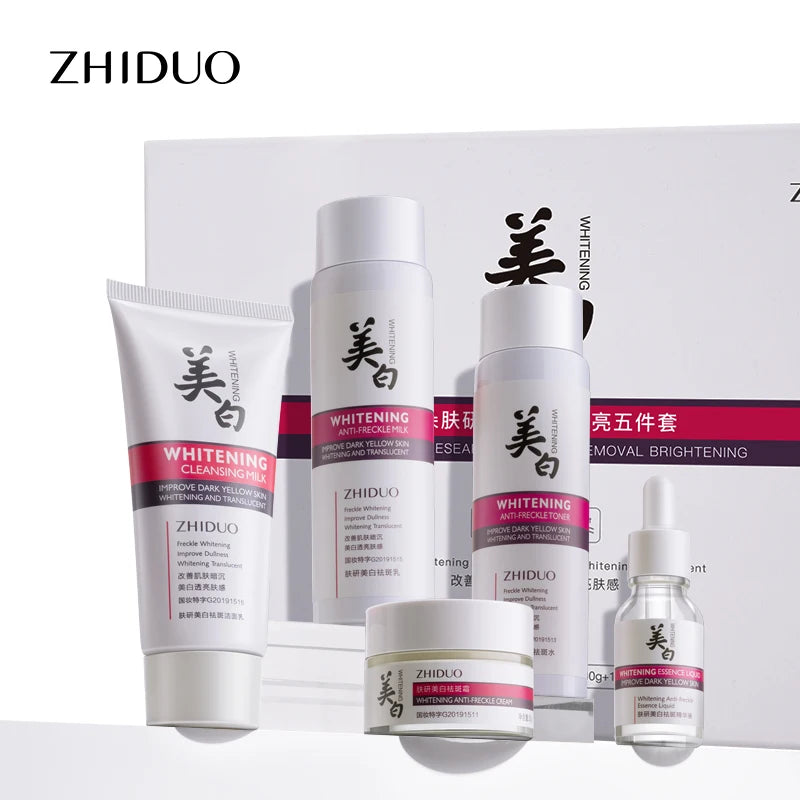 ZHIDUO Organic Facial Moisturizing Lightening Anti Aging Face Skincare Tumeric Skin Care Set