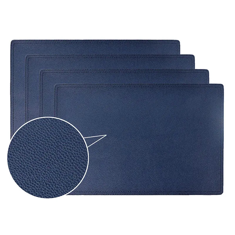Waterproof Stain Resistant Heat Resistant Non-Slip Easy to Clean for Kitchen Dining Table PU Table Mats Leather Placemats