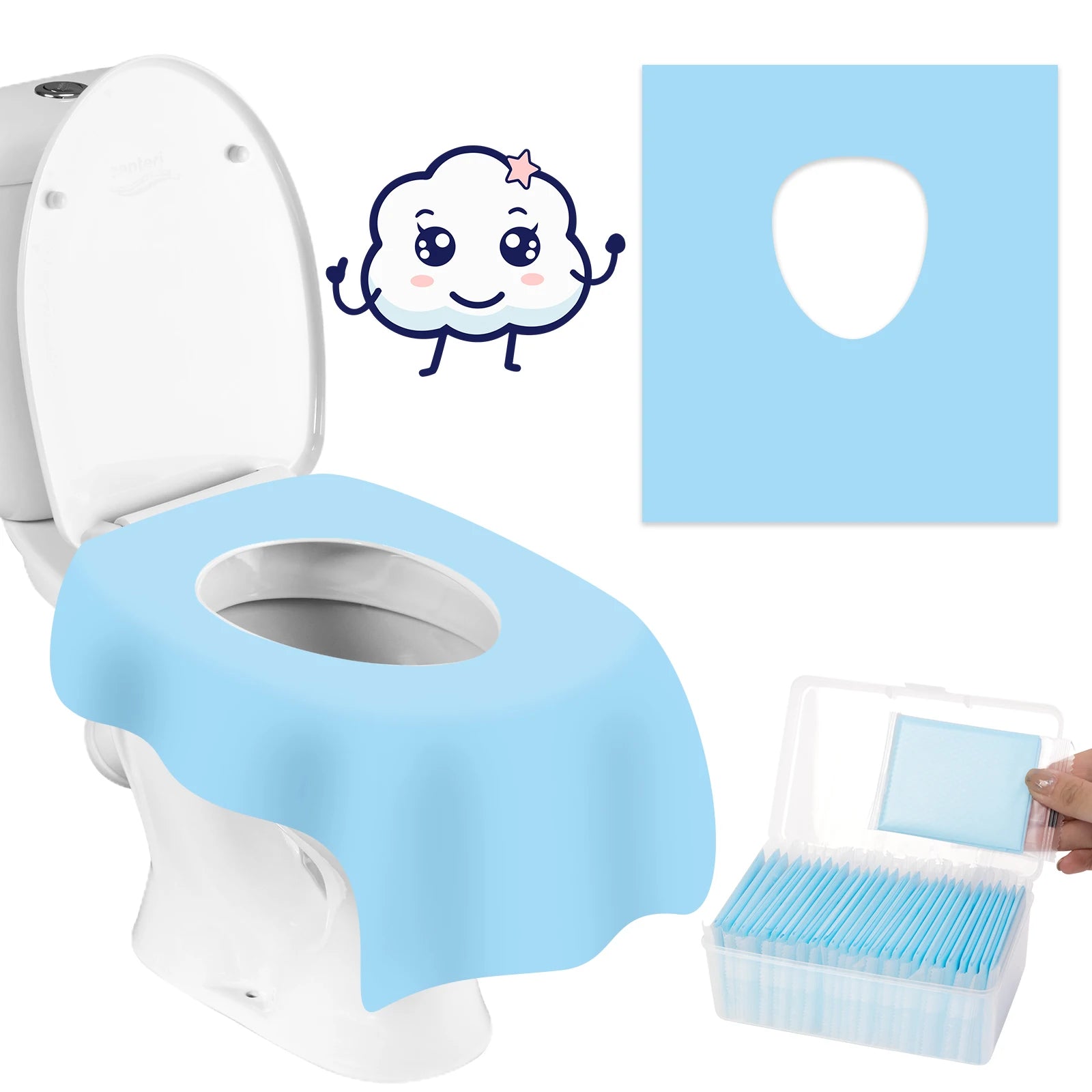Portable Kids Potty Training Toddlers for Travel Extra Large Disposable Toilet Seat Covers Eco-Friendly Waterproof 50Pack
