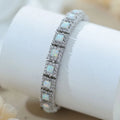 Wholesale 925 Sterling Silver Princess Cut Tennis Zircons Classic Luxury Gift Party Bracelet for Women