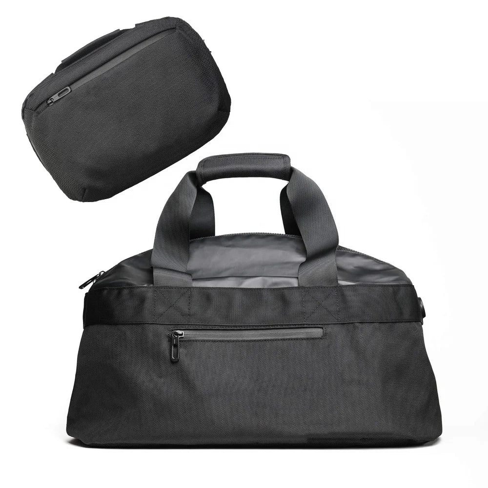 Trolley-compatible Sleeve Packable Design Gym Bags Foldable Travel Duffle Bag with Magnetic Shoulder Straps