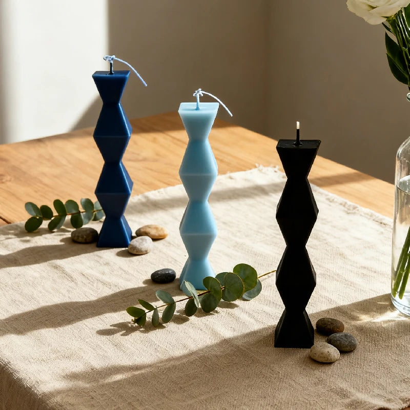 Nordic Style Geometric Columnar Diamond-shaped Scented Candles Home DÃ©cor Holiday Wedding Christmas Candles.