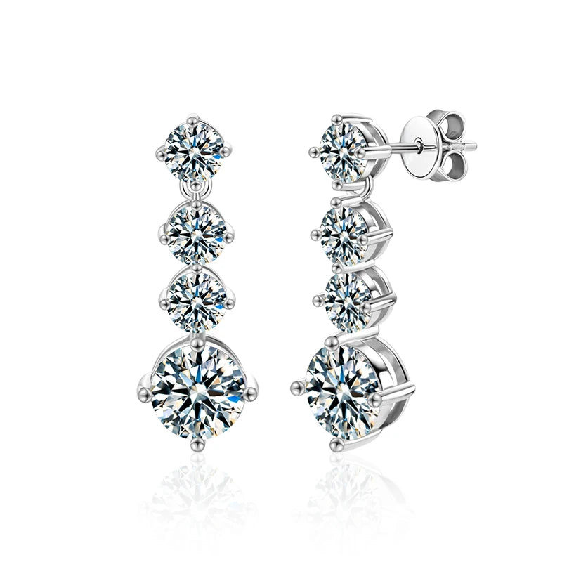 XEZ054 1CT Moissanite Earring Pendant 925 Sterling Silver Full Diamond Earrings 2025 New Jewelry Women Birthday Gifts