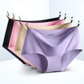Wholesale Mid-Waist Women's Knitted Ice Silk Breathable Eco-Friendly Seamless Bikini Briefs Everyday Style Polyamide Daily Wear