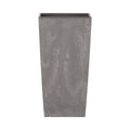 Prosperplast Urbi Square Effect 11.4L tall plastic planter with reservoir in light grey 37.5 (height) x 19.5 (width) x 19.5