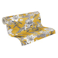 Made Germany Luxury Non Woven Floral Wallpaper Rolls Yellow Grey Black White Wash-Resistant Light Resistant Living Room Kitchen
