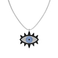 Dylam S925 Sterling Silver Lucky Black Blue Evil Eye Charm Necklace Cz Cubic Zirconia Wedding Necklaces for Women Jewelry Gift MegaBDM
