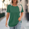 Custom Pattern O-Neck Soft Cotton T Shirt for Women Vintage Casual Dress Lace Button 50 Colors Stock Natural Plain Blank Jersey