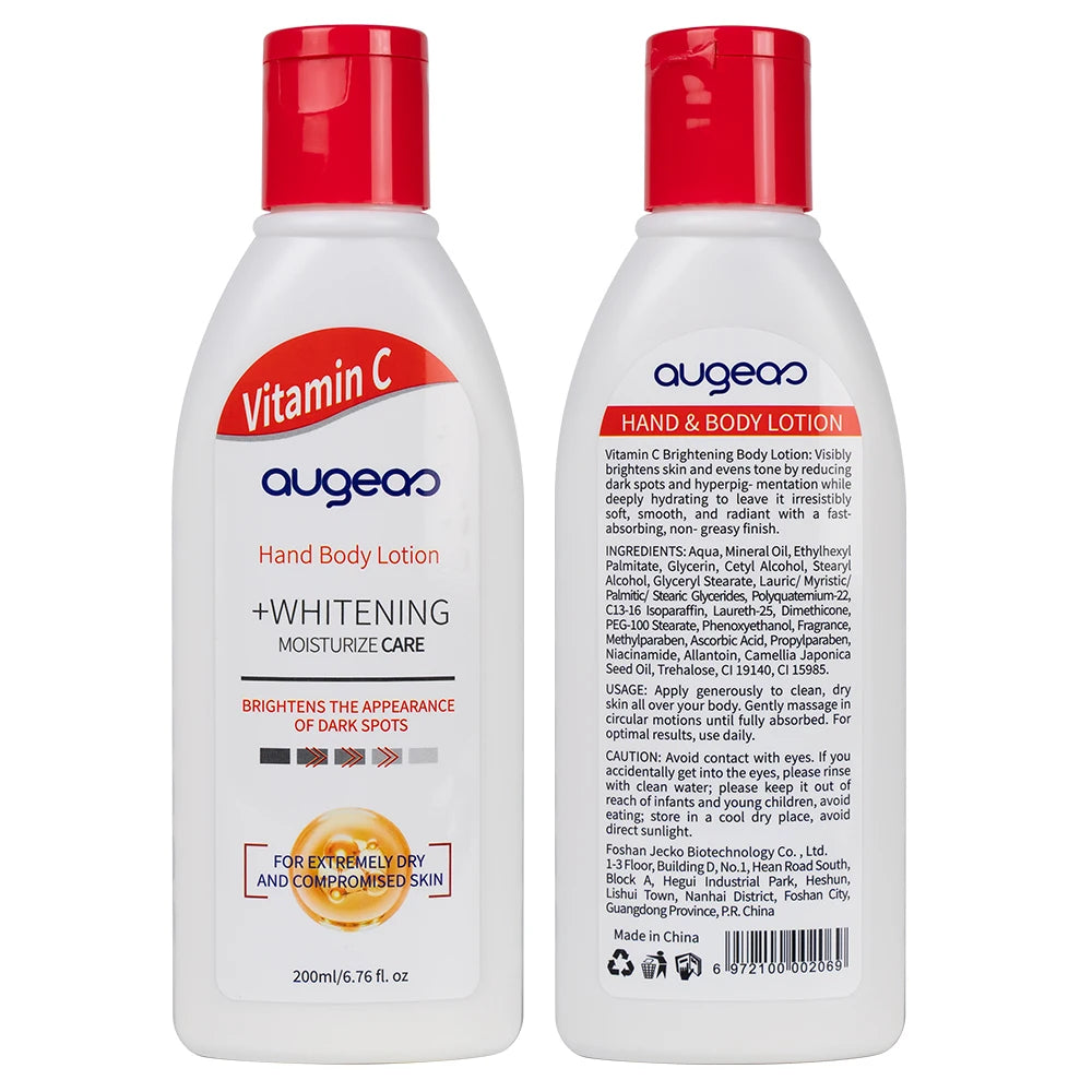 Wholesale Manufacturer Professional Whitening Moisturize Brighten Dark Spots Augeas Vitamin C Hand Body Lotion MegaBDM