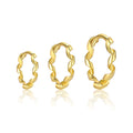 2024 925 Sterling Silver 18K Gold Plated Fashion Jewelry Multiple Sizes Wave Hoop Huggie Earrings