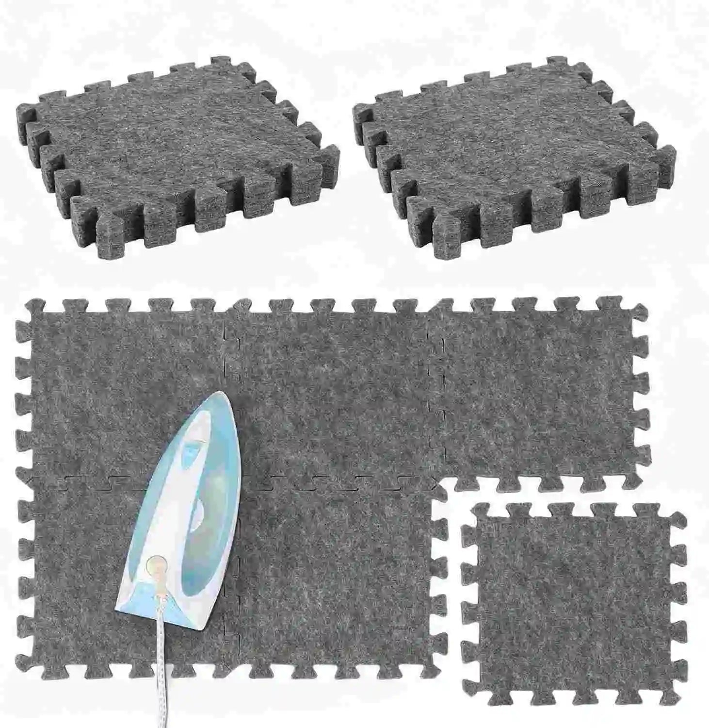 Spliced Design Wool Ironing Mat Adjustable Felted Blending 23x20cm Square Clothing Storage Saving