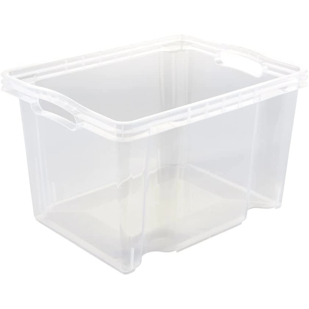 Storage Box with Integrated Handles Size: M 35 x 27 x 21 cm 13.5 l Transparent