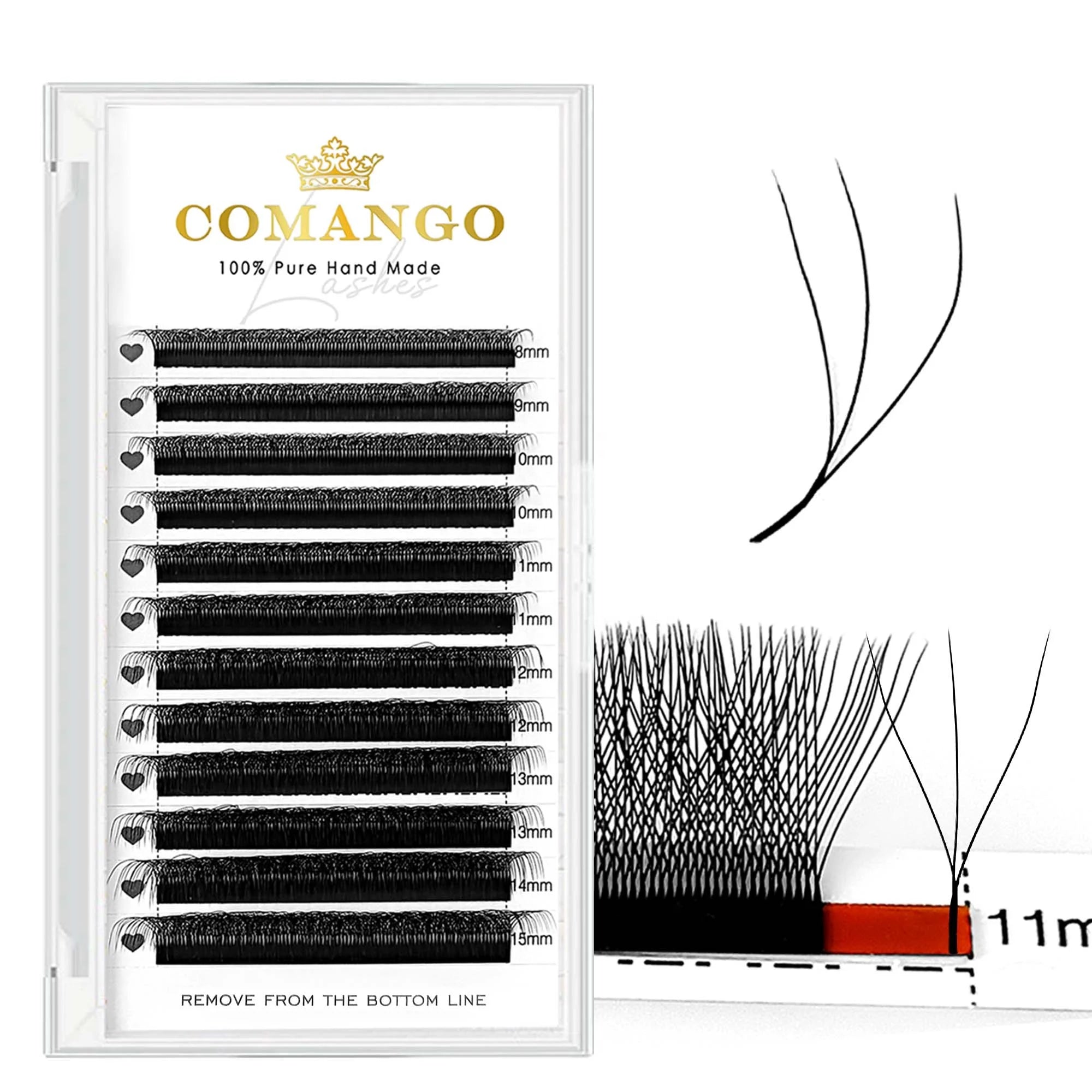 Wholesale Handmade Synthetic Hair W Shaped Natural Black Individual Eyelash Extension Private Label Volume Velvet Lash Trays