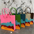 MU Mountain Stream Moon Felt Bag Handbag Office Grocery Non Woven Reusable Felt Tote Non Woven Bag