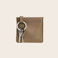 Customized Design Women's Small Open Key Holder Bag with Nylon Lining Short Pebble Leather Key Pouch Wallet