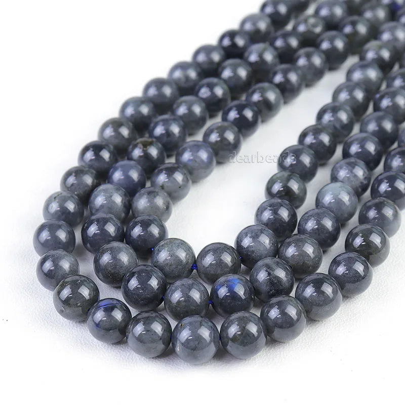 Natural Gemstone Blue Flash Black Labradorite AAAAA Beads Crystal Strand for Jewelry Making 6mm 8mm10mm 38CM