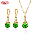 Hot Selling Gift Item Unique Zircon Women Jewelry Set Eiffel Tower French Brazilian Gold Plated Earring and Necklace 18k Sets