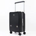 Cabin Front Open PC Luggage Suitcase with USB Charging Port Aluminum Closure Wide Trolley Boarding Valise for Travel