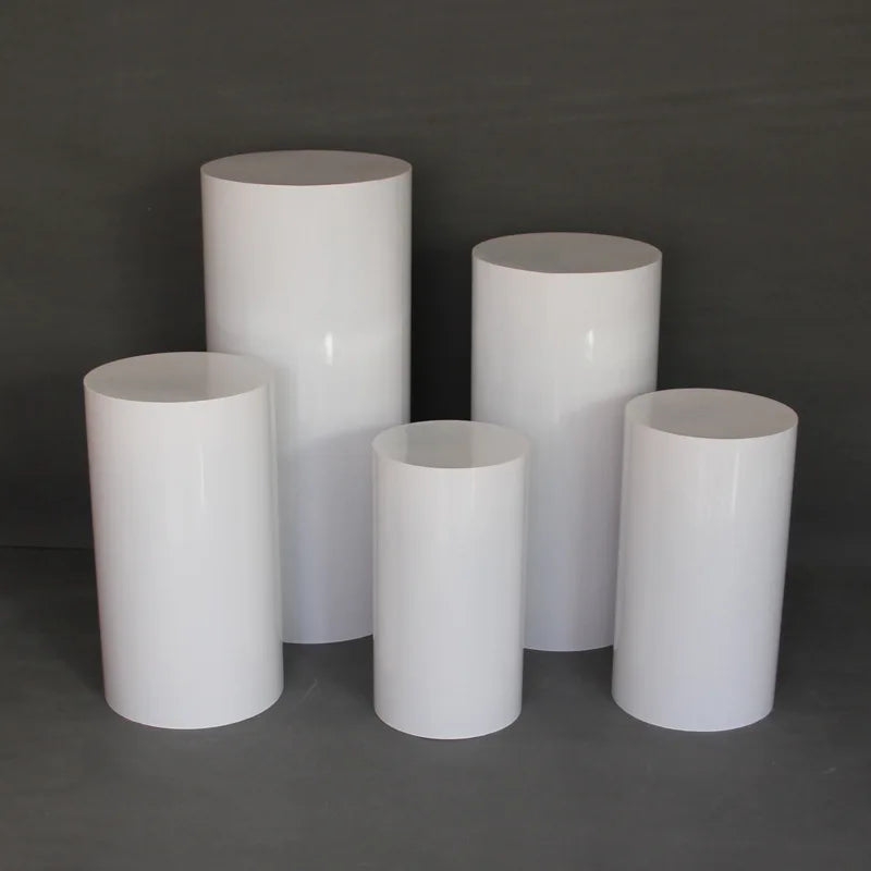 High Quality Thickening  Metal White Plinth Cylinder Pedestal Dessert Table for Birthday Wedding Party Plinth Cover