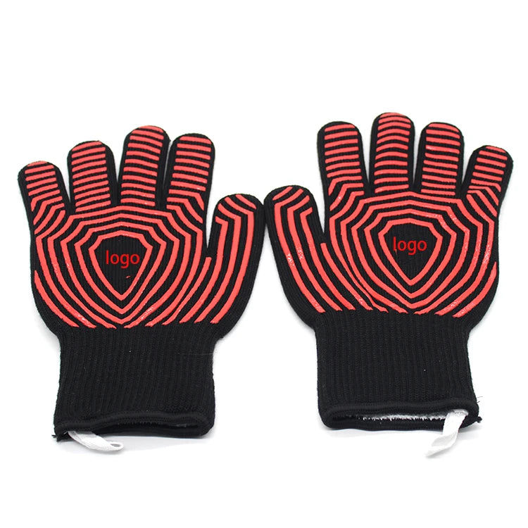 CE Certified Customized 932F&1472F Barbecue Oven Gloves Slip Silicone Heat Resistant Safety Gloves for Cooking Baking