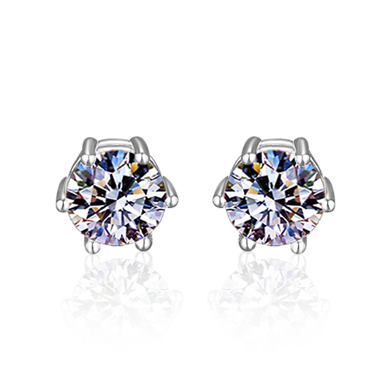 XED001 Fashion Luxury 925 Sterling Sliver VVS 1CT Moissanite Diamond Magnetic Stud Earrings Fine Jewelry for Women Wedding Party