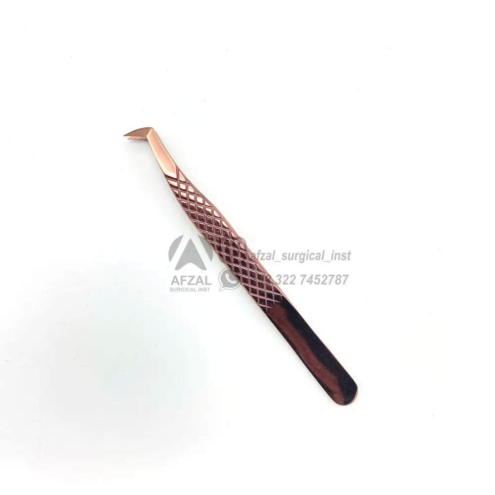 Bulk Private Label Professional Eyelash Tweezers Custom Logo Beauty Tools Stainless Steel Anti-Static Rose Gold Diamond Grip