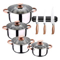 8-piece stainless steel cookware set suitable for induction cooktops San Ignacio Premium Collection + 3-piece stainless steel