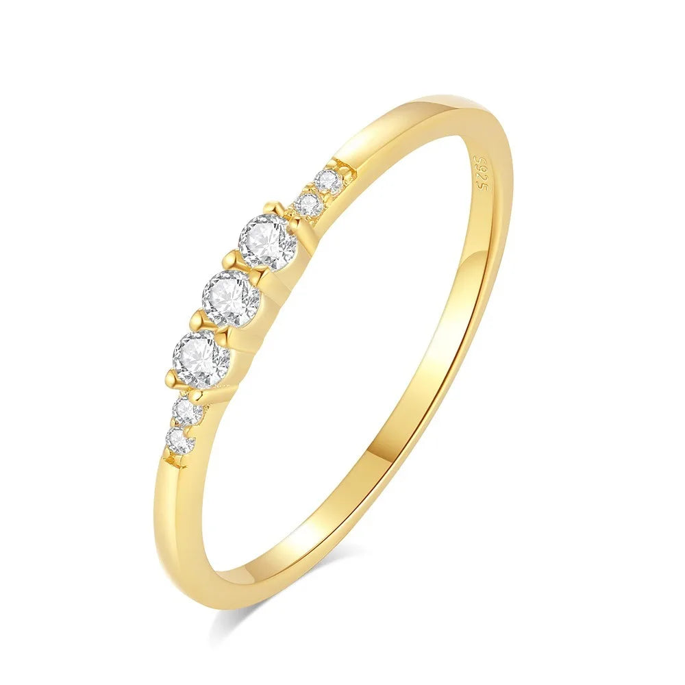 925 Sterling Silver Minimalist Stack Rings for Women Custom Zircon 18K Gold with Moissanite for Weddings and Engagements