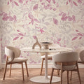 Germany Made Photo Wallpaper Murals Floral Design Pink Grey White Beige Non Woven Vinyl Sound-Absorbing Bedroom Mall Hospital
