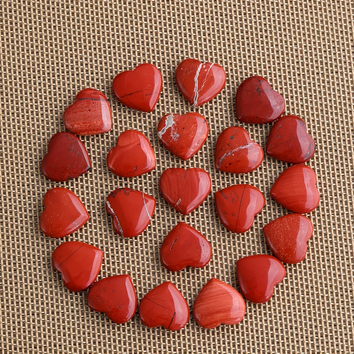 Wholesale Red Jasper Heart Crystal Stone for Home Decor Unique Holiday Gifts