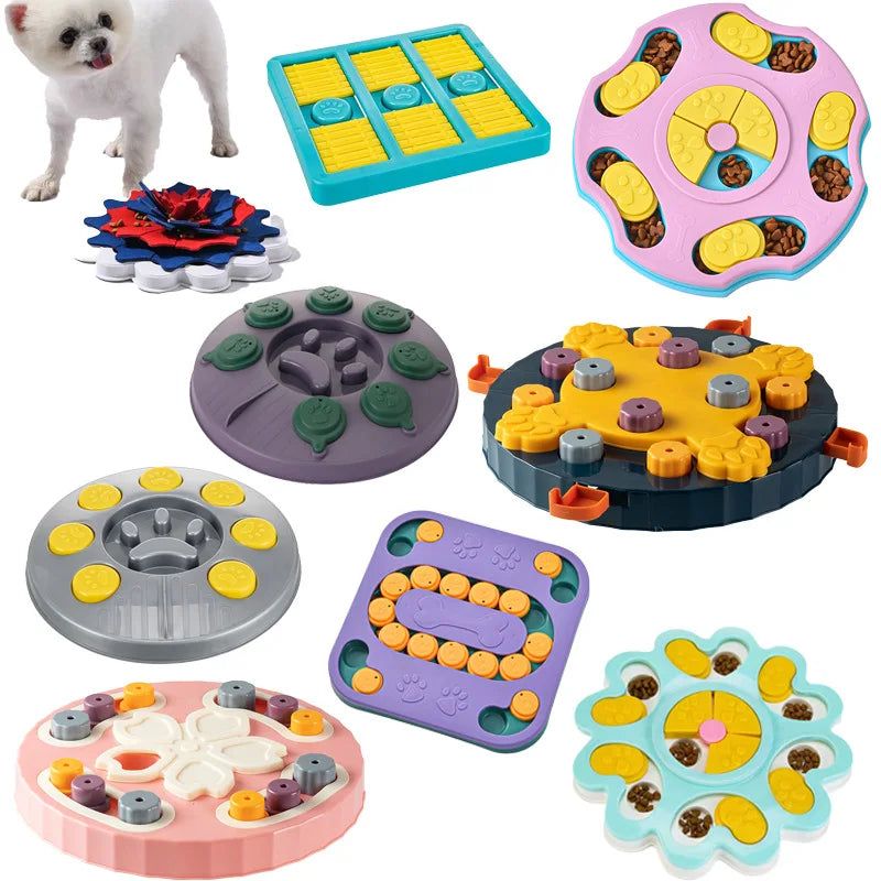 Multifunctional 2 1 Plastic Funny Educational Dog Puzzle Feeder Interactive IQ Training Mentally Stimulating Slow Food Pet MegaBDM