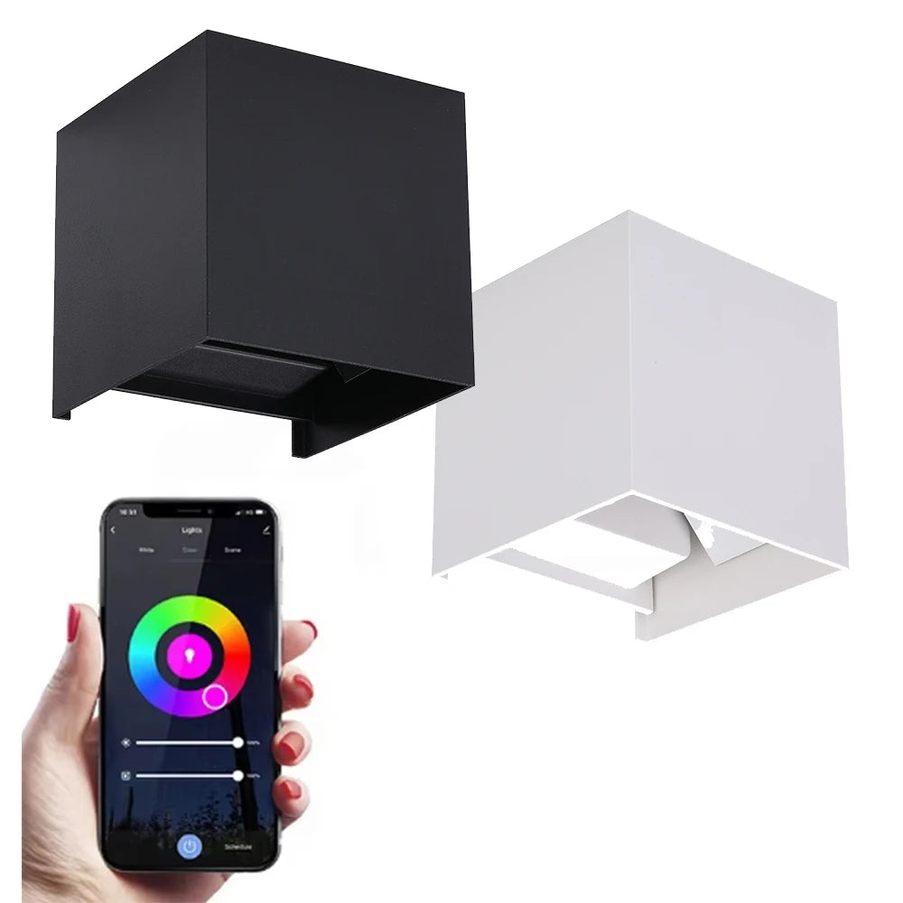 Benory 24V 12W DALI CCT Modern Wall Light IP65 Outdoor up Down Light DMX Loxone PWM KNX Casambi Tuya WiFi RGBW Smart Wall Lamp