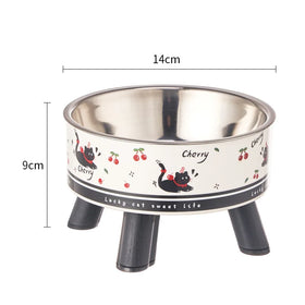 High Foot Cat Bowl Stainless Steel Pet Dog Water Bowl with Elevated Design for Small Animals