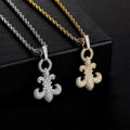 Luxury Sparkling Zircon FLEUR-DE-LIS Pendant Necklace Exquisite Hip Hop Jewelry for Men Women Ideal for Special Occasions Gifts