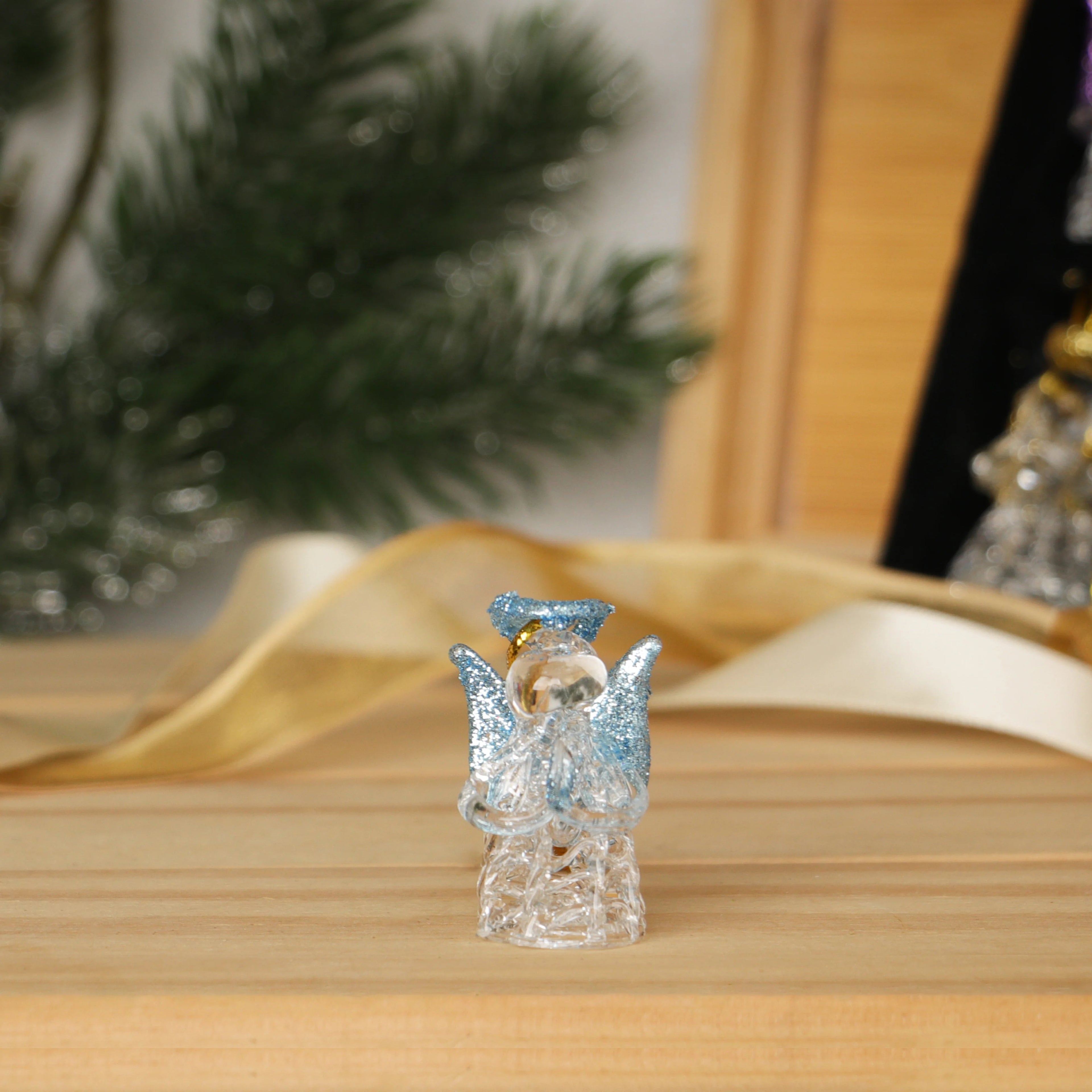 New Arrival Cat Christmas Ornament Glass Small Animal Tree Lighted Candy Decorative Emerald High Quality Customized Color/Logo