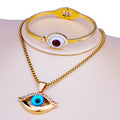 New Design Jewelry Set for Men and Women Beautiful Eye Accessory 18K Gold Plated Bracelet and Necklace