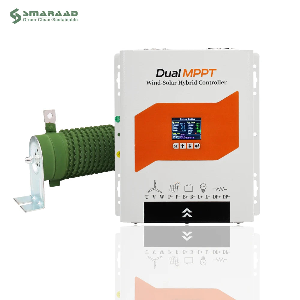 Solar Controller 3KW 12V/24V/48V AUTO Double MPPT Hybrid Regulator LCD Wind Solar 3000W 1KW Auto Switch
