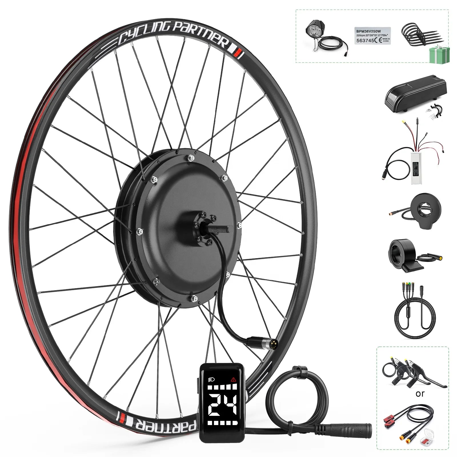 Electric Bike Conversion Kit JYLT 1000W 48V Brushless Gearless Rear Hub Motor Kit 26" 27.5" 700C DZ40 Display