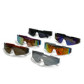 New Trendy Personality Custom Logo Punk Sports Sunglasses Colorful Fashion Cycling Shades Glasses One Piece Rimless Sunglasses