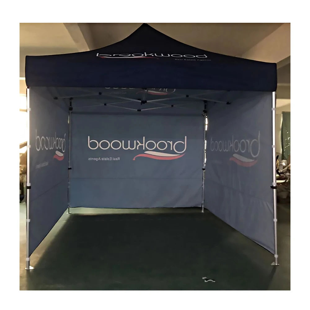 Custom Industrial 10x10 Aluminum Frame 40mm Hexagon 600D Foldable Pop-up Canopy Tent 3x3 Outdoor Advertising Tent