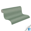 Made in Germany - Pre-Pasted Wallpaper Rolls Plain Colour Green - Non Woven Vinyl - Modern Wallpaper Pre-glued - 1005 x 053 m