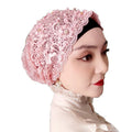 Hijab Women's Hat Headdress Tassel Lace Hair Cover Ethnic Style Hat