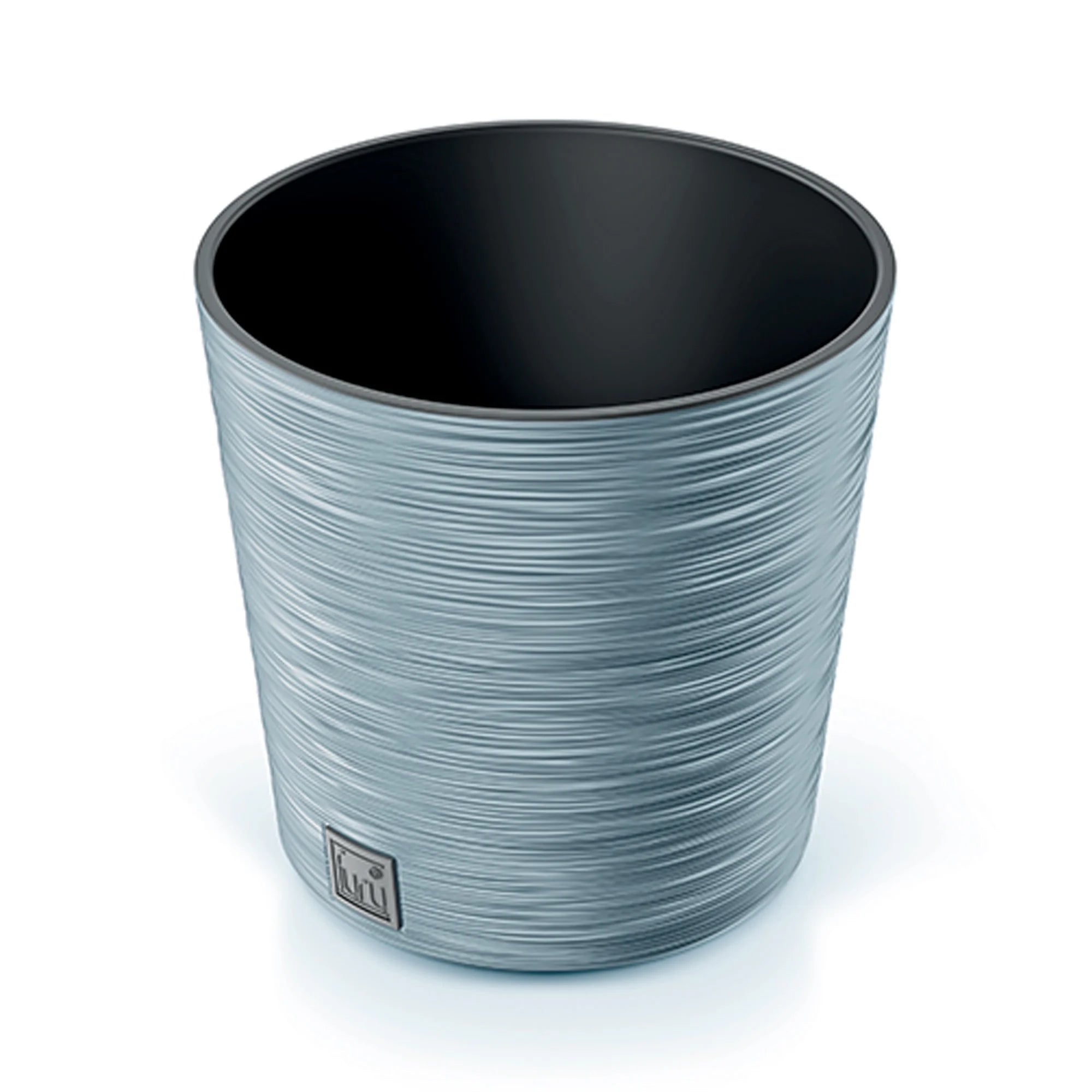 Cement-colored planter with reservoir FURU collection 25 x 25 x 24.7 cm capacity of 7.5 L.