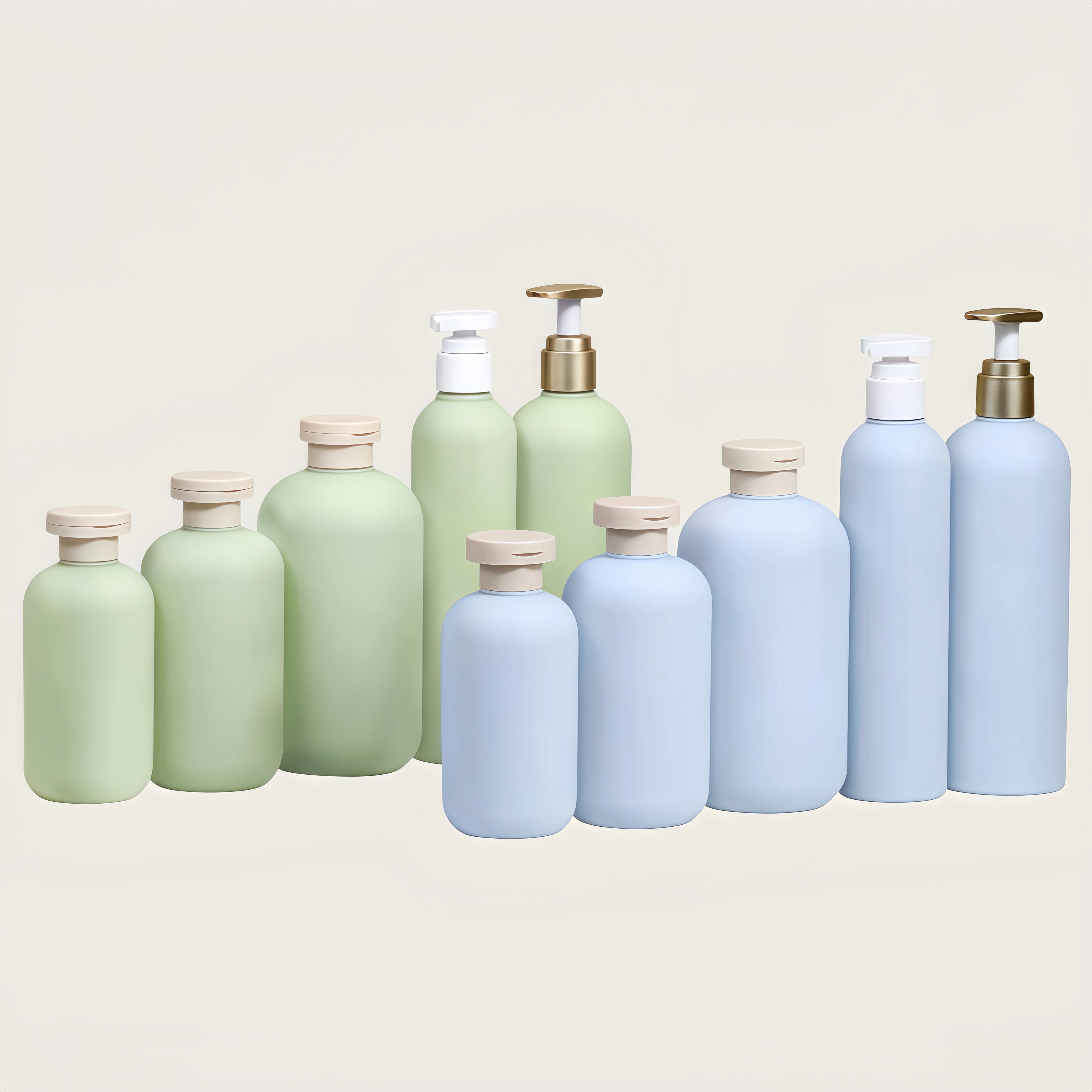 100ml Popular Custom Soft Touch Green HDPE Shampoo and Hair Conditioner Container Plastic Shower Gel Squeeze Bottle