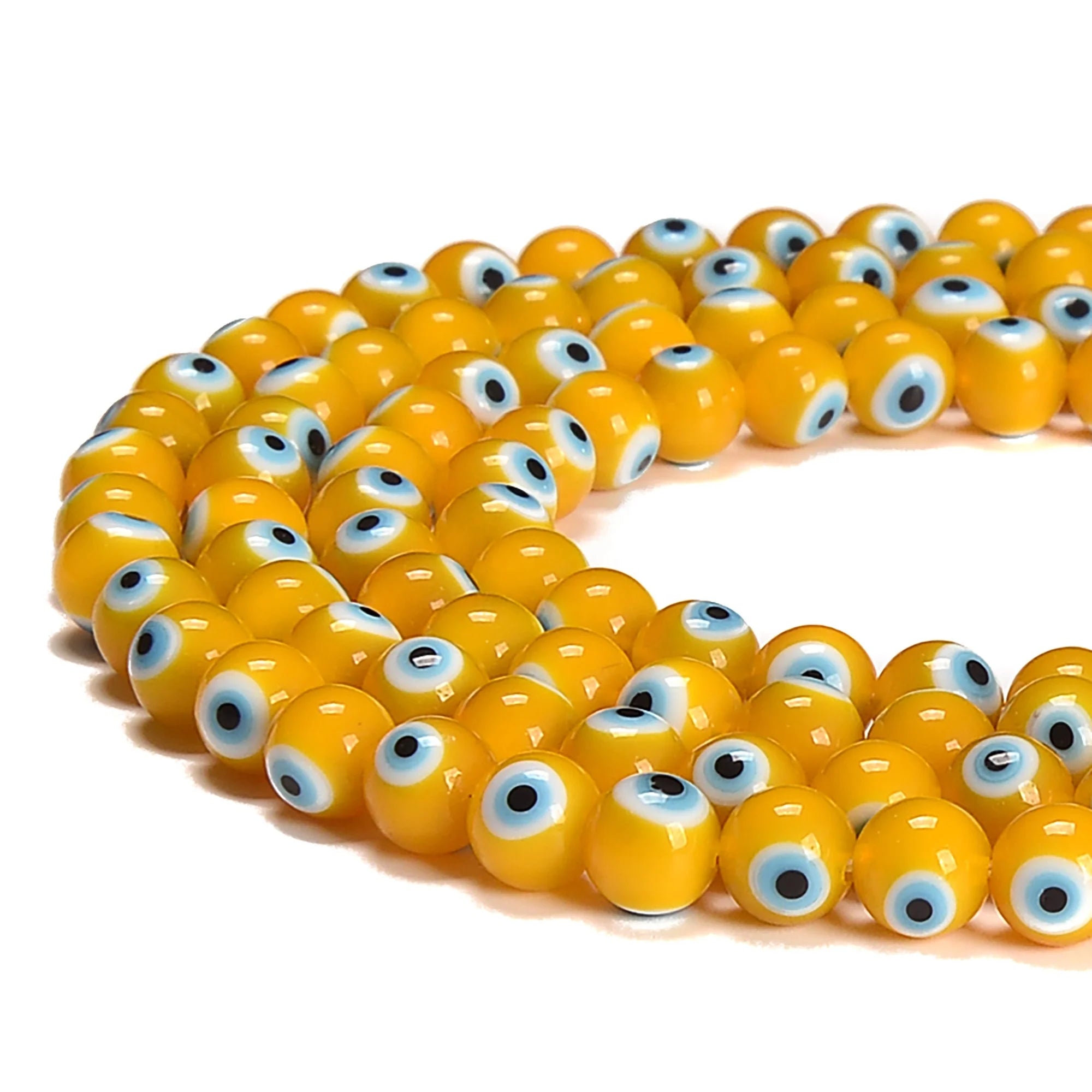 Wholesale Loose Pink Aqua Blue Peridot Green Yellow Evil Eye Round Crystal Glass Beads for Jewelry Bracelet Making 6mm 8mmm 10mm