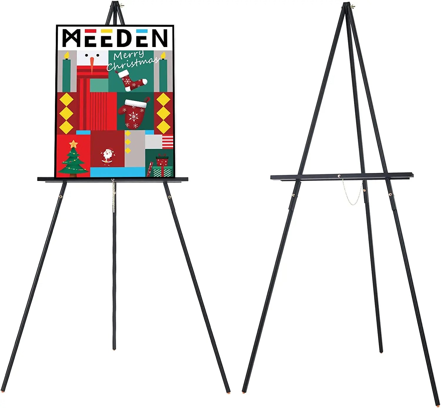 MEEDEN Wedding Easel Stand Max Height 64'' Holds up to 40" Wooden Stand for Sign Wood Display Easel Floor Tripod Sign Holder