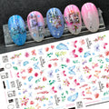 Nail Decoration Colorful Flower Design DIY Nail Decals 3D Glitter Butterfly Nail Art Stickers